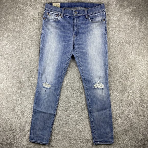 Polo Ralph Lauren Tompkins Skinny Jeans Women's 31 Distressed Ripped Faded Wash - Picture 2 of 16